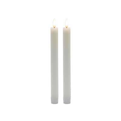 Medium 3D Flame LED Taper Candles - 8.5" - Set of 2