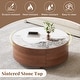 preview thumbnail 8 of 24, Modern Round Movable Coffee Table with Casters, 2 Drawers,Marble Pattern Sintered Stone Top