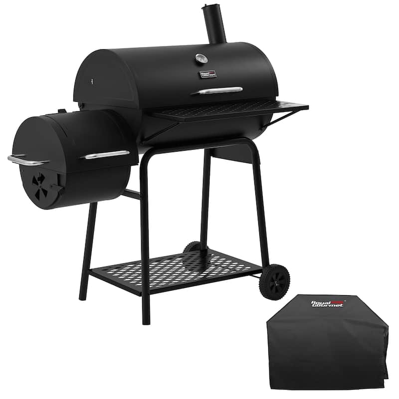 Royal Gourmet CC1830FC, Charcoal Grill with Smoker and Cover, black
