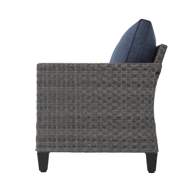 Outdoor Wicker Cushioned Loveseat