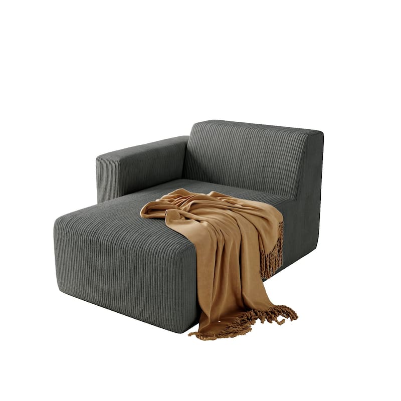 Indoor Modern Corduroy Chaise Lounge Couch