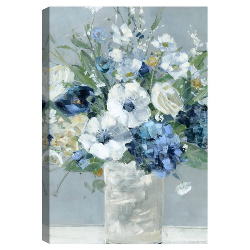Be Happy Blue Crop by Sally Swatland Canvas Art Print