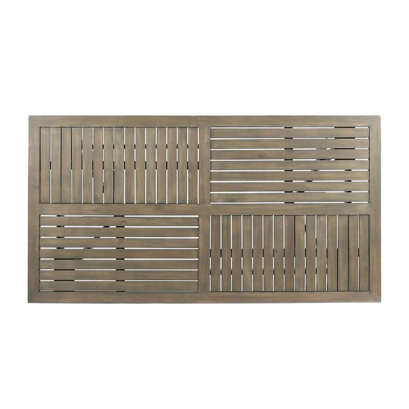 59-Inch Rectangular Wood Patio Table for Outdoor Dining