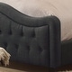 preview thumbnail 12 of 13, Moser Bay Olivia Linen Waved Top Upholstery Button-tufted Panel Bed with Tall Footboard