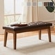 preview thumbnail 5 of 57, Button-Tufted Bench for End of Bed, Entryway Bench Beige/ Black/ Brown Solid Wood, Leather, Fabric 44-inch