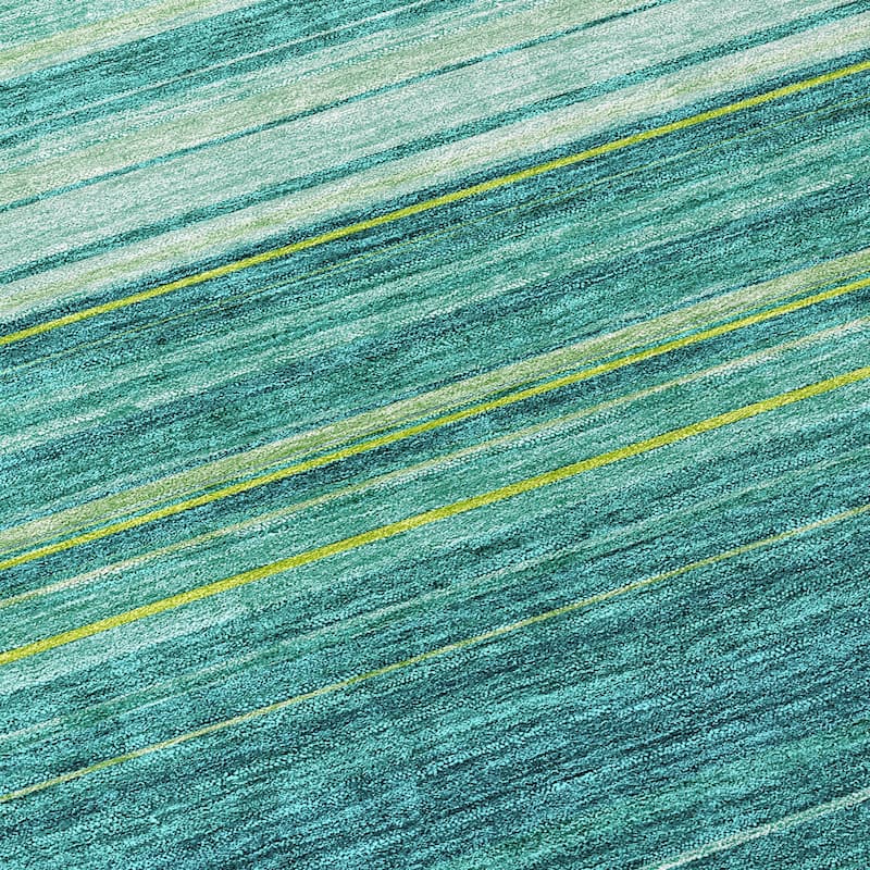 Machine Washable Indoor/ Outdoor Ombre Stripes Chantille Rug