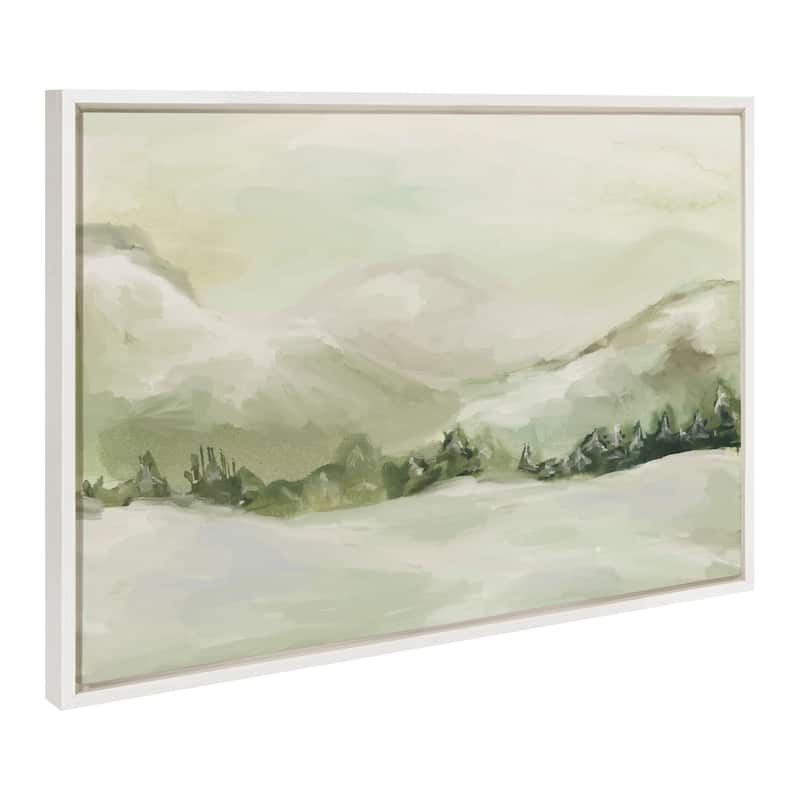 Kate and Laurel Sylvie Winterscape Framed Canvas by Annie Quigley - 23x33