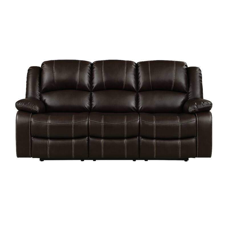 Synthetic Leather Upholstered Manual Motion Sofa