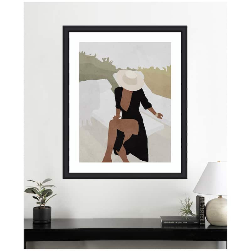 Kate and Laurel Framed Art Elegant Woman in Hat by July Art Prints