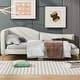 preview thumbnail 21 of 38, Upholstered Daybed with Nailhead Trim, L Shaped Linen Fabric Sofa Bed Frame with Backrest and Armrest, Gold Metal Legs Beige - Twin