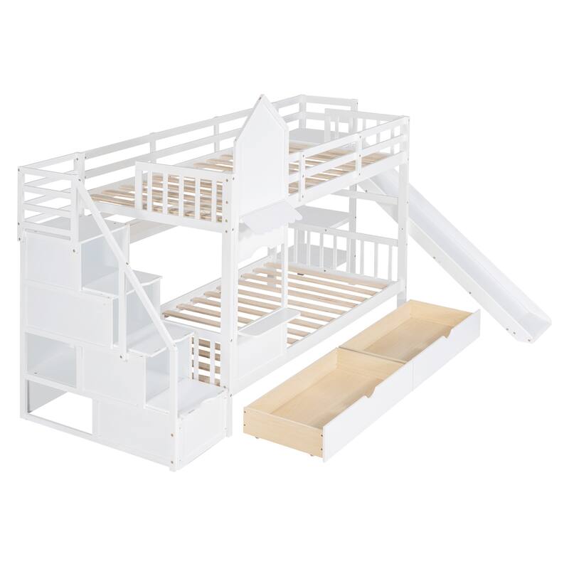 Twin Over Twin Castle Style Bunk Bed