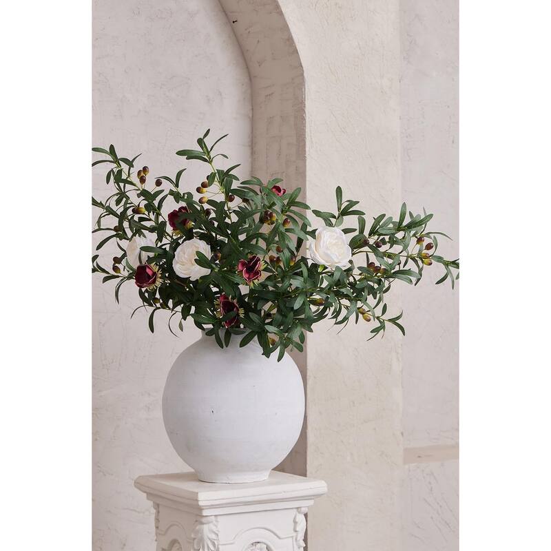 12pcs 40inch Fake Flowers Home Decor Faux Olive Branches for Vase Artificial Greenery Stems for Spring Wedding Table Centerpiece