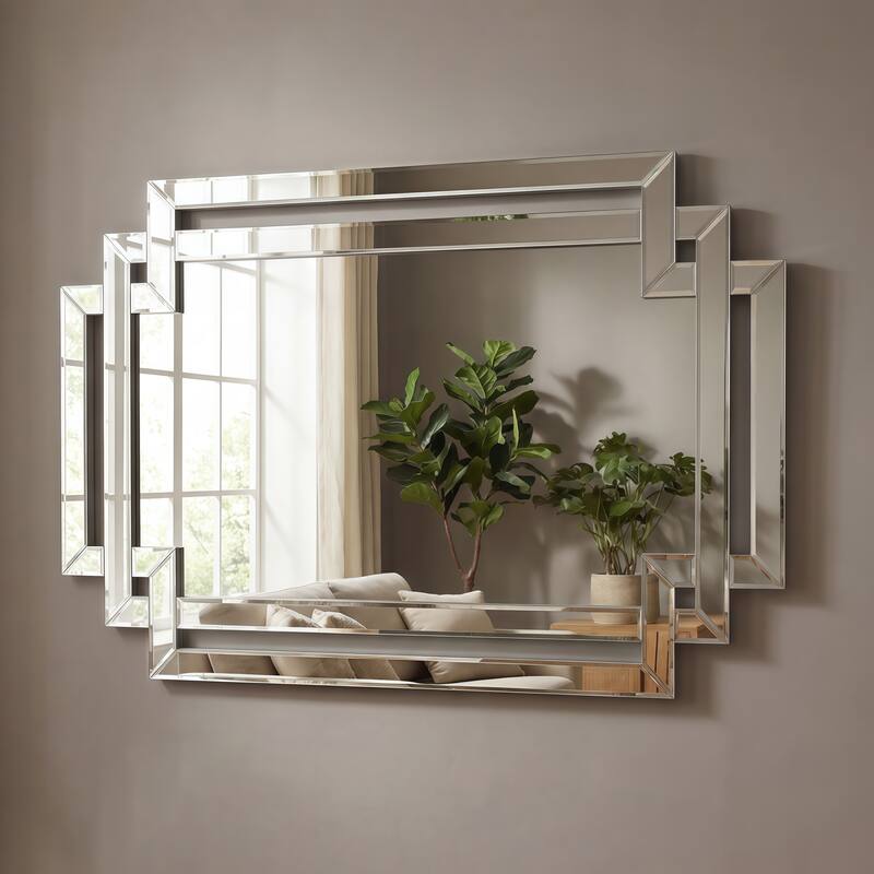 Crosspath Beveled Framed Rectangular Wall Mirror - 30" x 44" x 0.9"