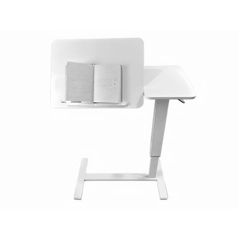 Overbed Bedside Desk Mobile Rolling Laptop Stand Tilting Overbed Table with Wheels Height Adjustable Tray Table