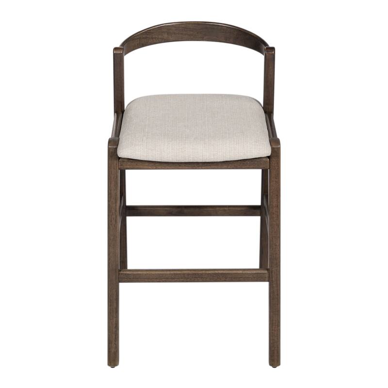 Christopher Knight Home - Ravenswood Rubber Wood Bar Stool with Fabric Upholstered Cushion（Set of 2）