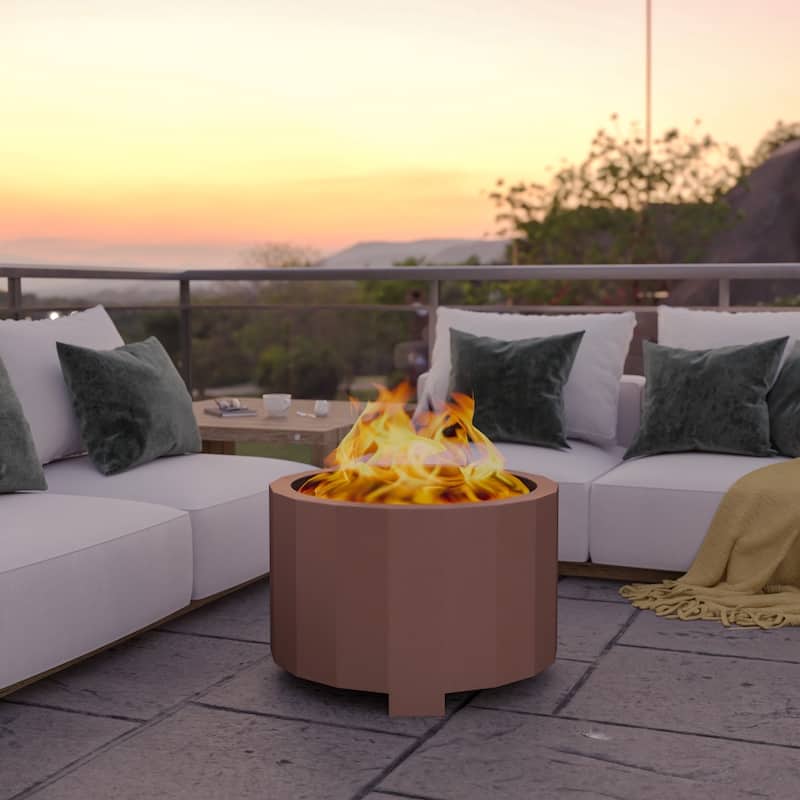 Commercial Grade Outdoor Smokeless Wood Burning Portable Fire Pit - 19.5" or 27"