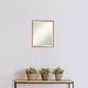 preview thumbnail 10 of 29, Beveled Wood Bathroom Wall Mirror - Svelte Polished Gold Frame