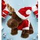 preview thumbnail 4 of 4, DolliBu Santa Standing Brown Moose Stuffed Animal with Santa Outfit - 13 inches