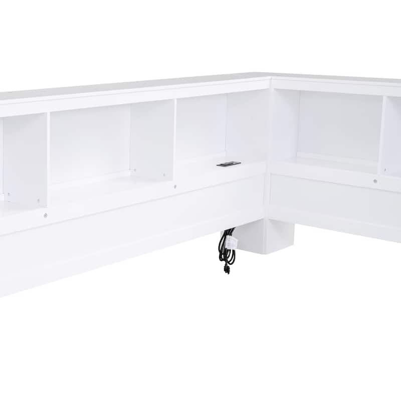 Wood Twin Size Daybed with Storage Cabinets and USB Ports