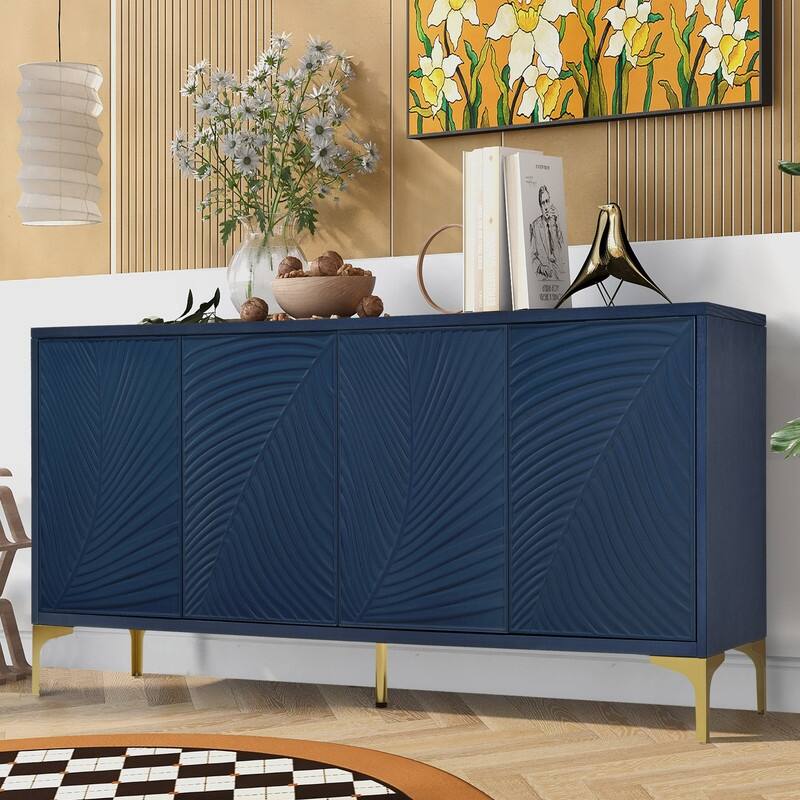 4-Door Sideboard with Adjustable Shelves,Multi-Functional Storage Cabinet for Home Organization