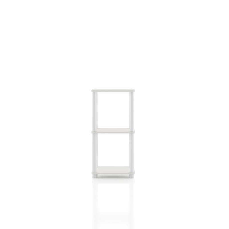 DH BASIC Modern Wood Shelving Unit with storage - Tier Shelves, Cube Ladder Shelf by Denhour