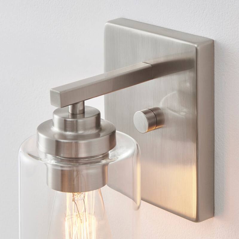 KAWOTI 9.5 Inch 1-Light Wall Sconce with Clear Glass Shade