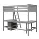 preview thumbnail 24 of 50, Modern Twin Size Wooden Loft Bed With Shelves and Desk,Solid Construction