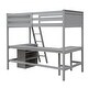 preview thumbnail 42 of 50, Wood Twin Loft Bed with Desk & Shelves - Compact & Functional Design