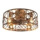 preview thumbnail 18 of 16, 19.7'' Caged Bronze Flush Mount Low Profile Ceiling Fan Chandelier 19.7" - Bronze gold