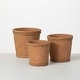 preview thumbnail 1 of 2, Sullivans Adobe Monochrome Ceramic Planter Set of 3, 5.25"H, 4.5"H & 4"H Brown