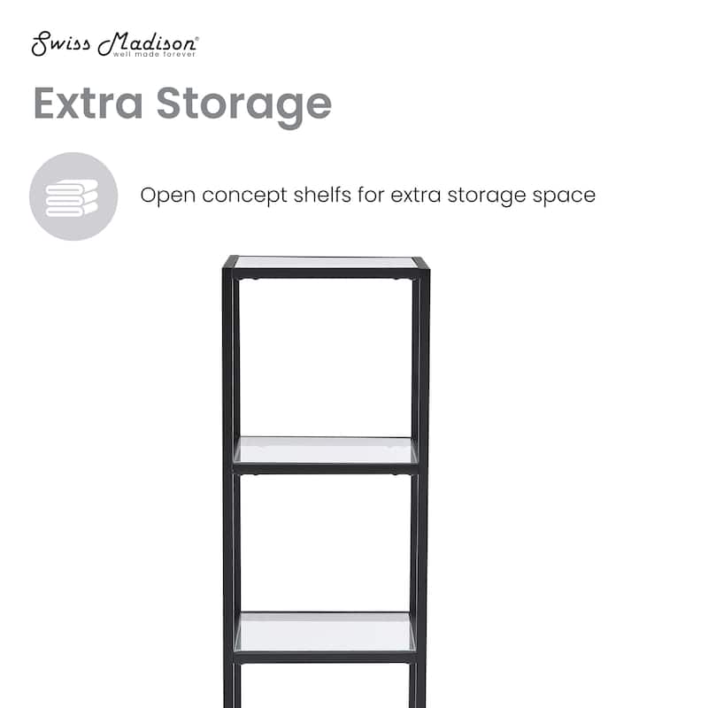 Pierre 16"X65"X14" Freestanding Linen Cabinet In Matte Black