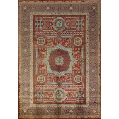 Hand Knotted Oriental 100% Wool Carpet Traditional Medallion Red Kazak Area Rug - 10' 0'' X 7' 0''