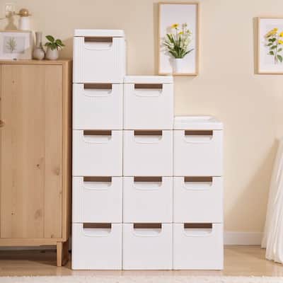 VECELO Slim Rolling Storage Bin 3/4/5-Tier Rolling Storage Cabinet with Drawers for Bedroom Bathroom Kitchen and Living Room