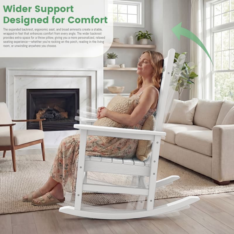 Modern High-Back Rocking Adirondack Chair All Weather