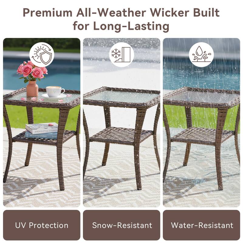 Pocassy Outdoor Patio Side Tables End Table for Swivel Chair
