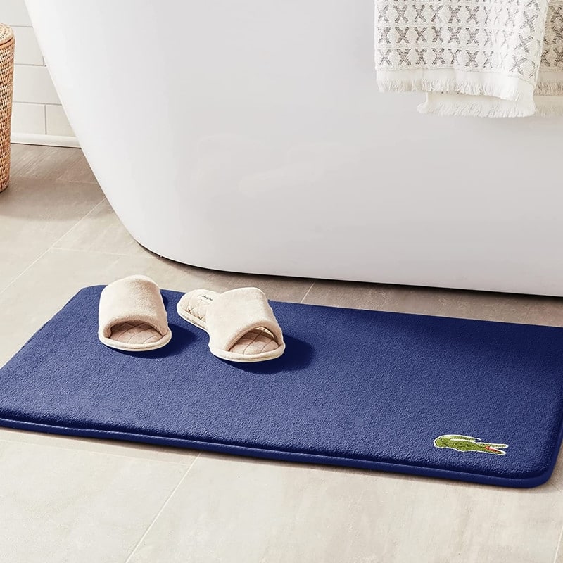 Lacoste Croc Memory Foam Non-Slip Bath Rug