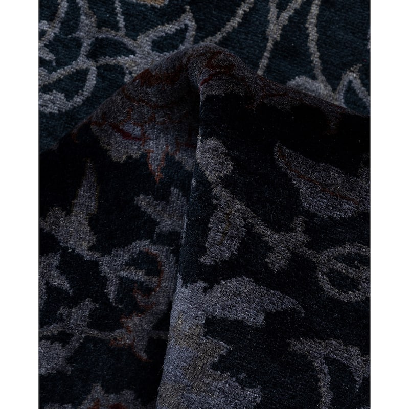 Overdyed One-of-a-Kind Hand-Knotted Area Rug - Black - 2' 7" x 16' 3"