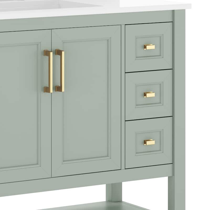 Bathroom Vanity with Sink, Open Storage, and Storage Drawers