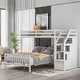 preview thumbnail 16 of 29, Cottage Concise Style Twin over Full Loft Bed with Storage Staircase,Solid Wood Versatile Bed with Full-Length Guardrail White