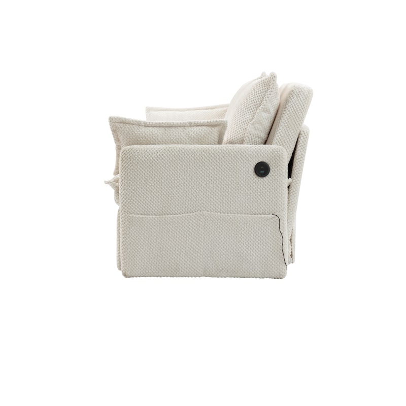 GDFStudio - Harper Lane Corduroy Convertible Sofa Bed with USB Charging & Side Storage for Cozy Apartment Living