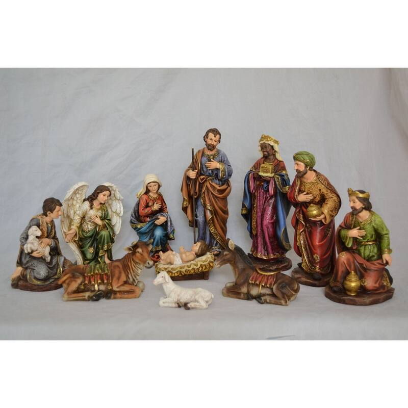 Christmas Nativity and Three Wise Men Set - 12" - 11-Piece