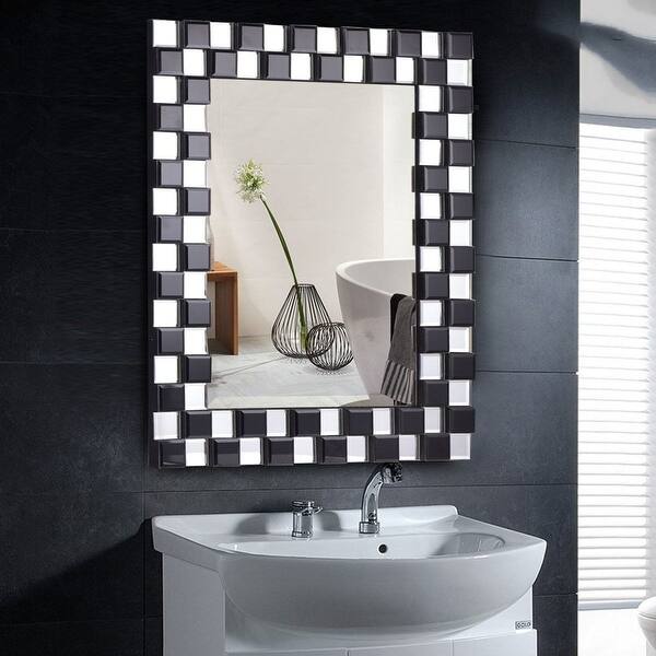 Shop 23 5 X 31 5 Rectangular Wall Mounted Wooden Frame Bathroom