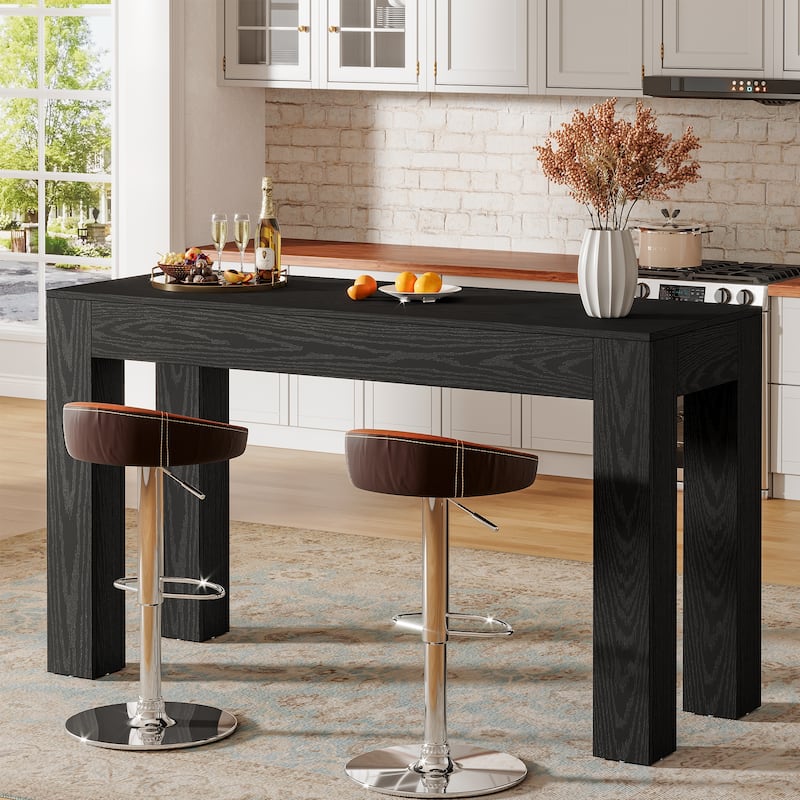 63" Rectangular Dining Table, Wooden Kitchen Table for Family Meals, Apartment & Small Spaces