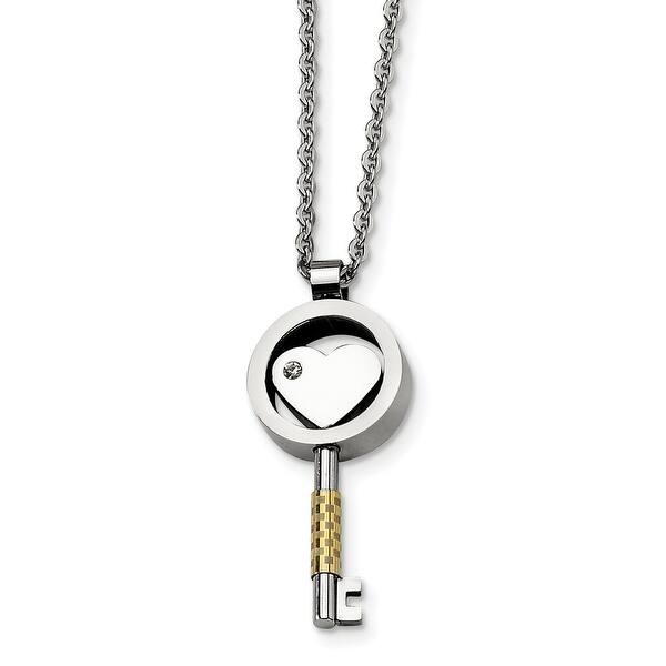 Stainless Steel Polished Round CZ Cubic Zirconia Cross Necklace Chain with Secure Lobster Lock Clasp Stainless Steel Polished Round CZ Cubic Zirconia Cross Necklace Chain with Secure Lobster Lock Clasp
