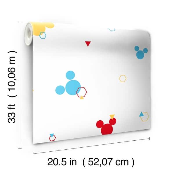 Disney Minnie Mouse Dots Blue & Yellow Wallpaper