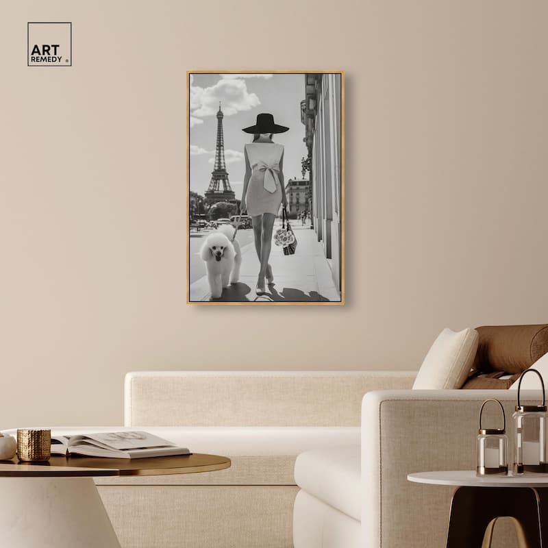 Poodle Paris Canvas by Art Remedy