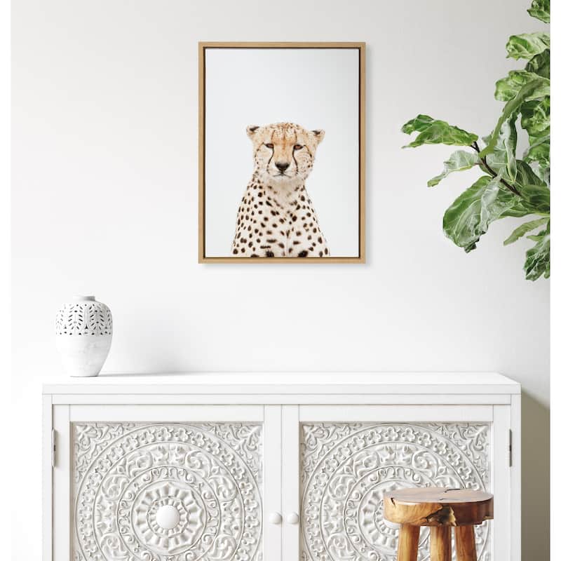 Kate and Laurel Sylvie Cheetah Portrait Framed Canvas by Amy Peterson Art Studio