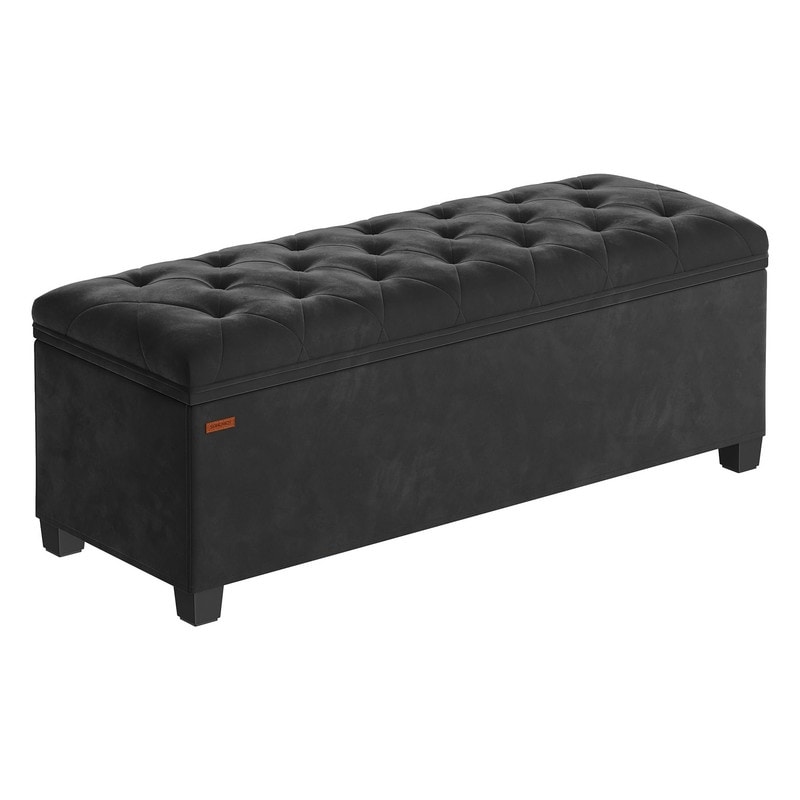 Velvet Storage Ottoman Bench