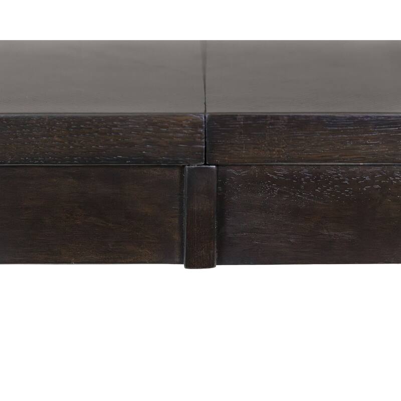 Modern Wood Rectangular Extension Kitchen Dining Table, Black - Large
