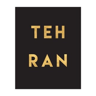 Tehran Lettering Tehran Iran Tehran Iran Gold City Typography Urban Art Print/Poster ...
